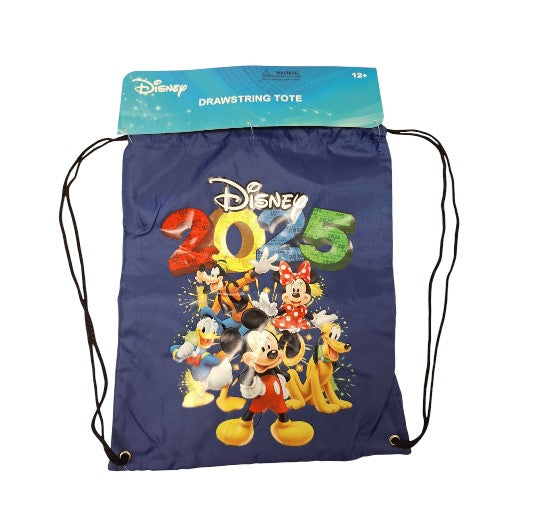 2025 Mickey & Friends Drawstring Tote Bag Navy