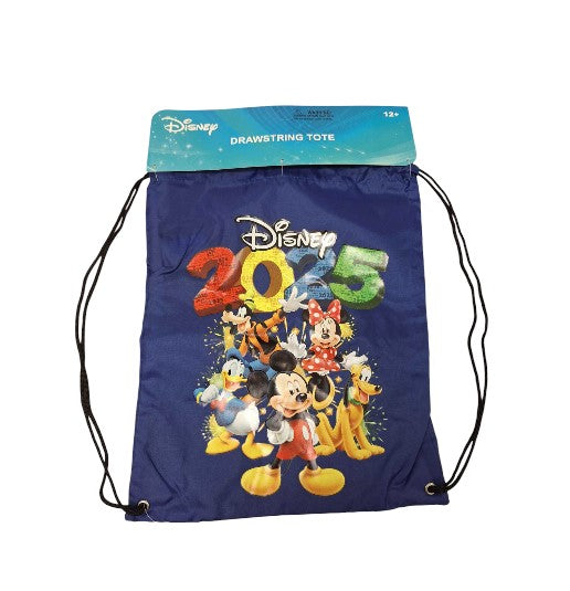 2025 Mickey & Friends Drawstring Tote Bag Navy