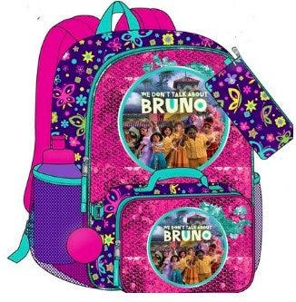 ENCANTO 5PC 16" BACKPACK SET BOTTLE, SQUISH, LUNCH, GADGET