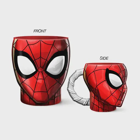 Spiderman Head and Web Handle Ceramic 3D Sculpted Mug