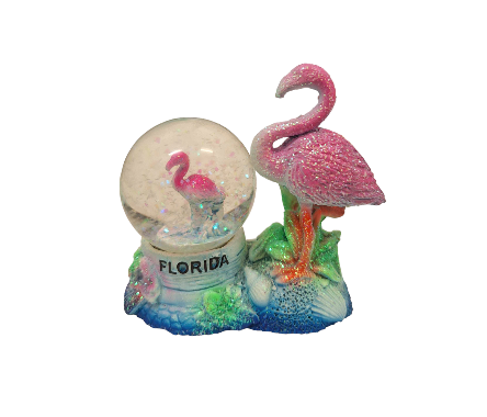 Florida 2 Flamingos Polyresin Water Globe