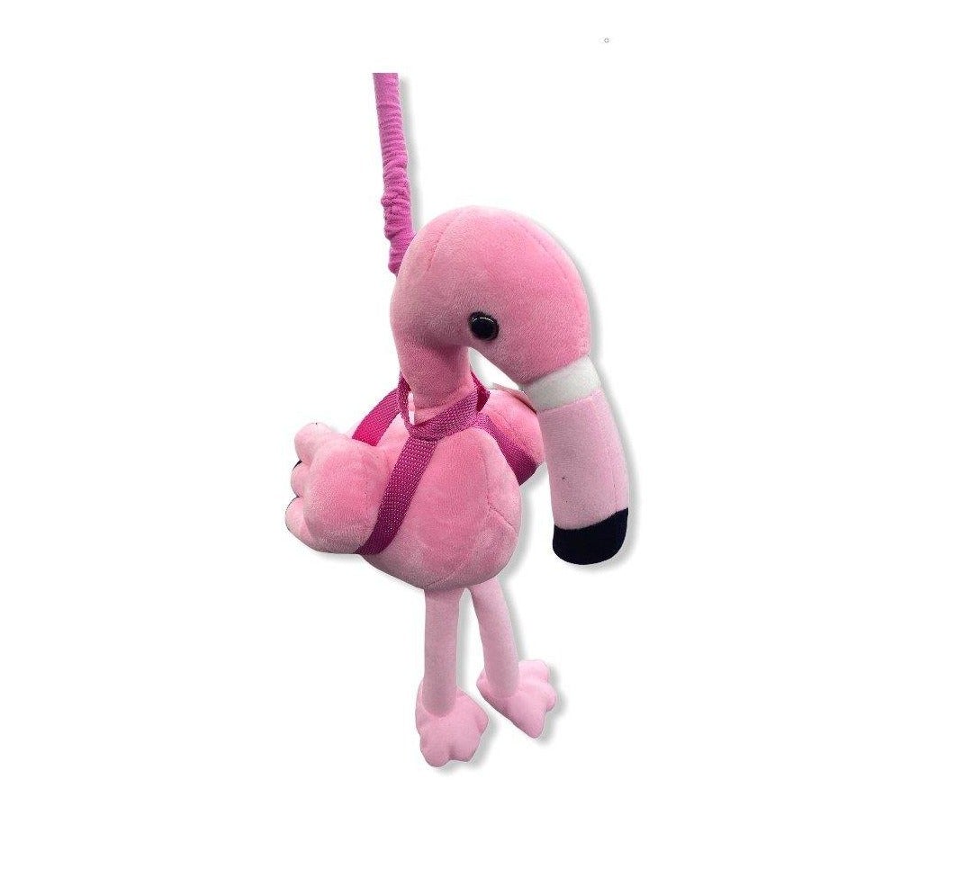 Flamingo Plush on a Leash
