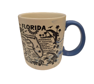 FLORIDA MAP SWIRL 16oz MUG 4AST