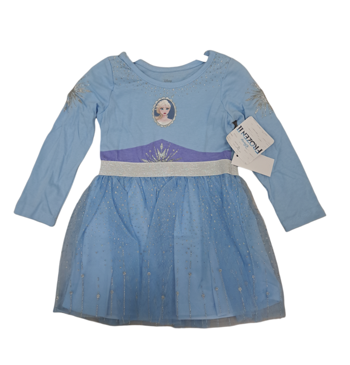 Disney Frozen 2 Toddler Girls Long Sleeve Dress Blue