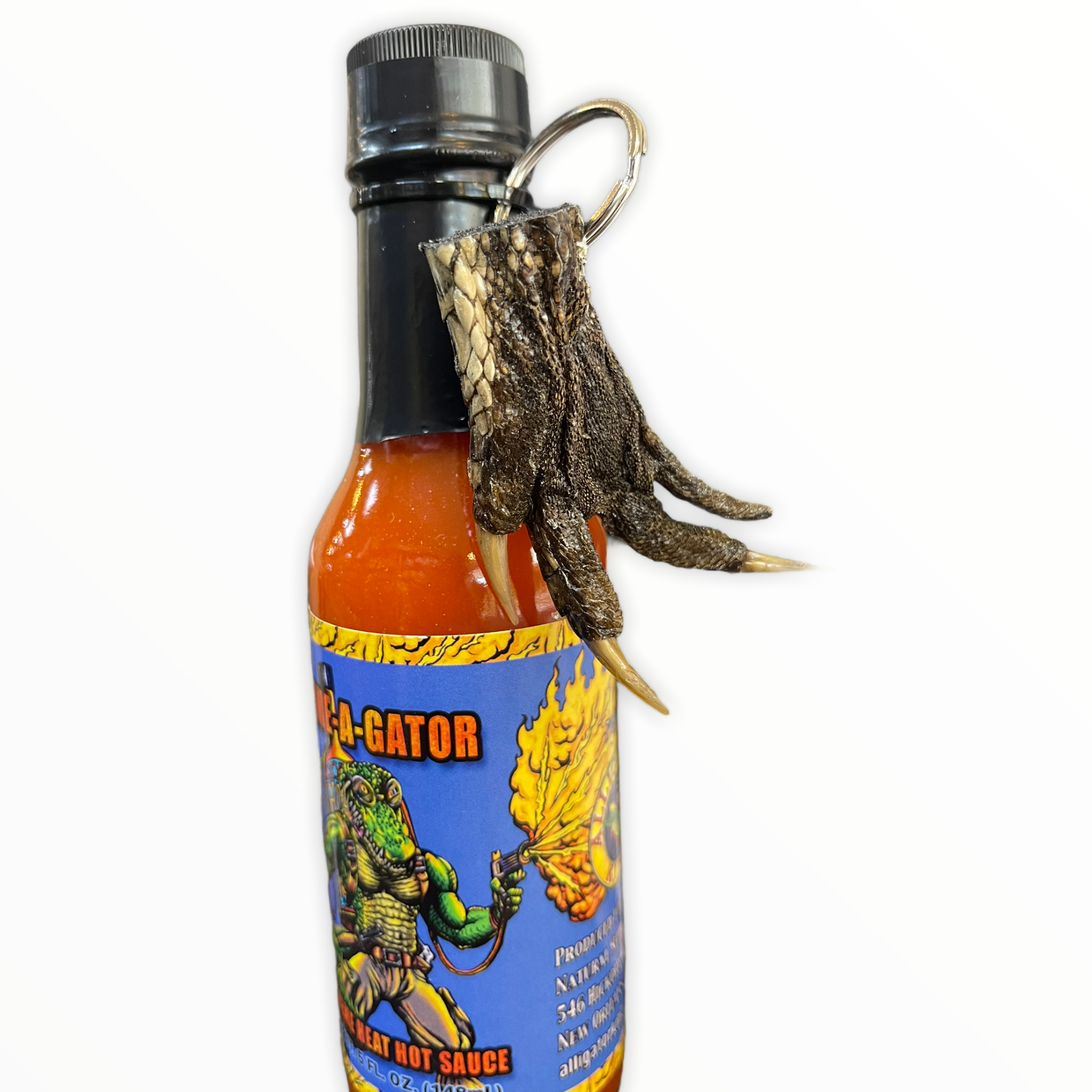 Fume-A-Gator, Cajun Hot Sauce with Gator Claw Key Chain