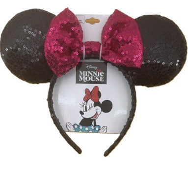 Minnie Ears Sequin with Pink Bow