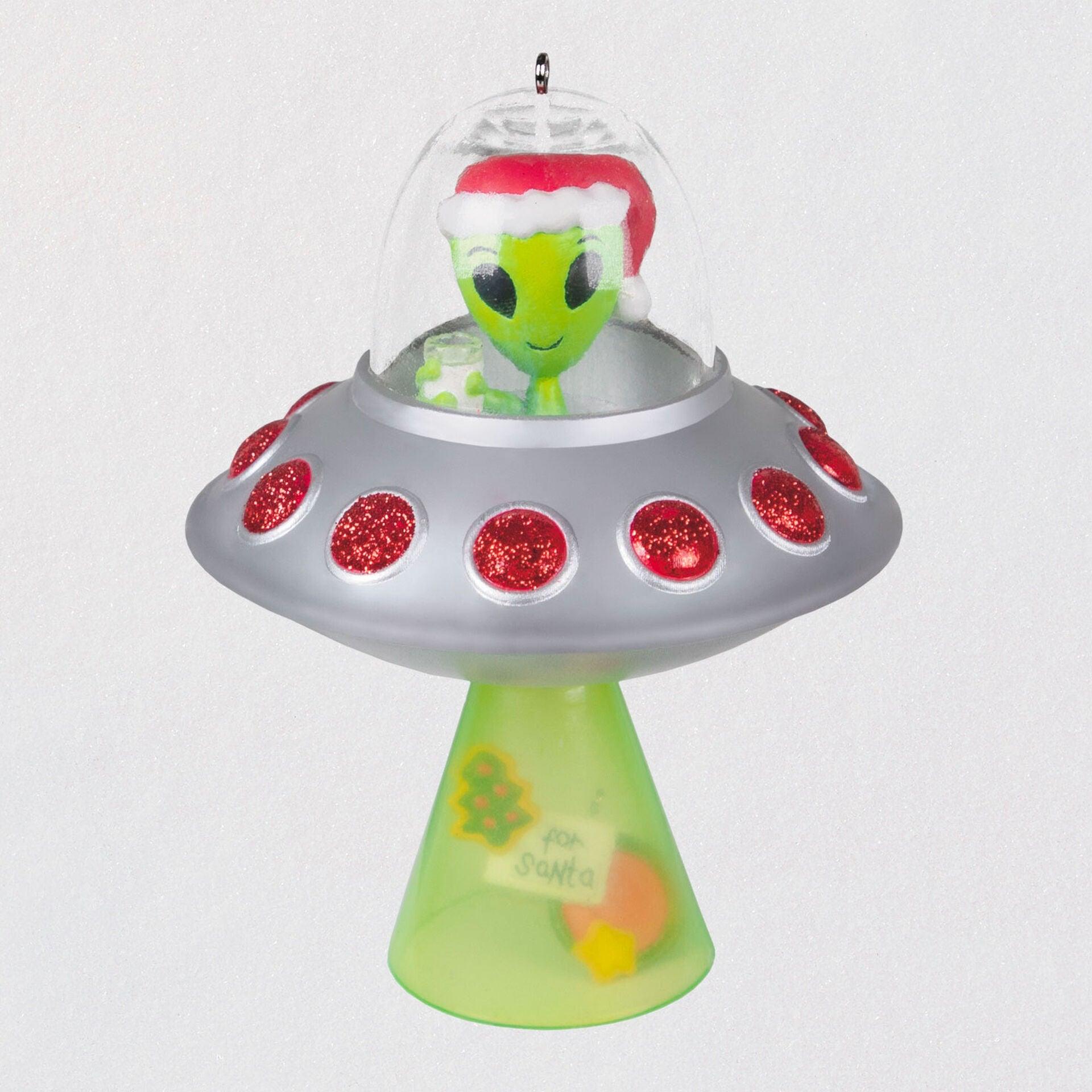 Galactic Greetings Alien in UFO Ornament