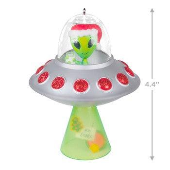 Galactic Greetings Alien in UFO Ornament