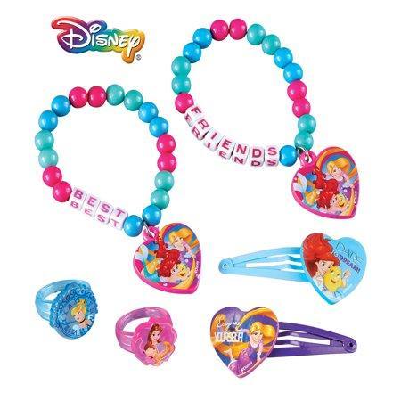 Girls Disney Princess Best Friends Accessory Set- Includes Bracelets, Rings, and Clips