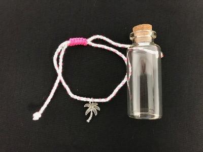 Glass Bottle with Charm Bracelet