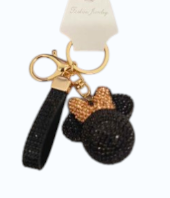Crystal Keychain Fashion Bow Charm Gold