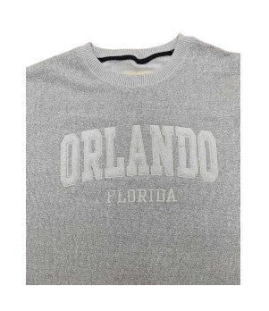 Orlando Nantucket Crew neck Sweatshirt Gray Applique - Discnt