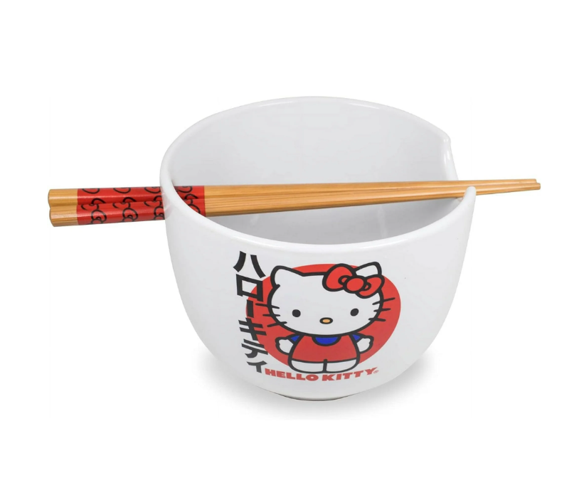 Hello Kitty Ceramic Ramen Bowl 20oz w/Chopsticks