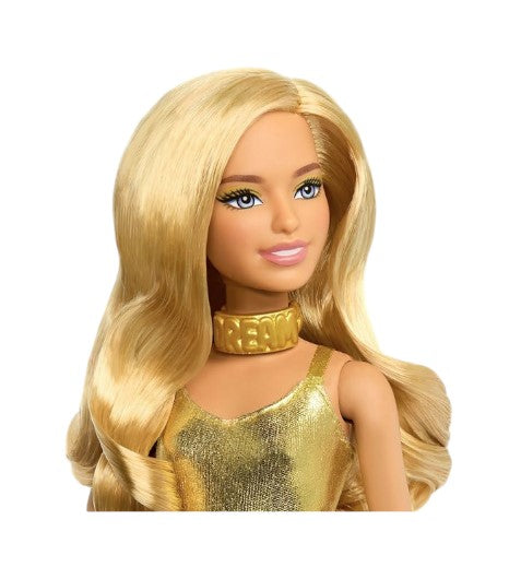 Barbie Fashionistas Doll #222, Petite with Blonde Wavy Hair, Golden Jumpsuit, 65th Anniversary Barbie Fashionistas Doll #222, Petite with Blonde Wavy Hair, Golden Jumpsuit, 65th Anniversary