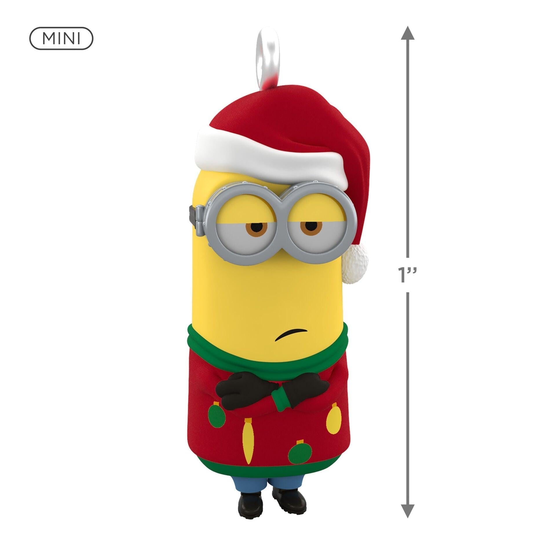 Hallmark Keepsake 1" Miniature Christmas Ornament 2022, Minions: The Rise of Gru, A Tiny Bit Festive Mini Ornament