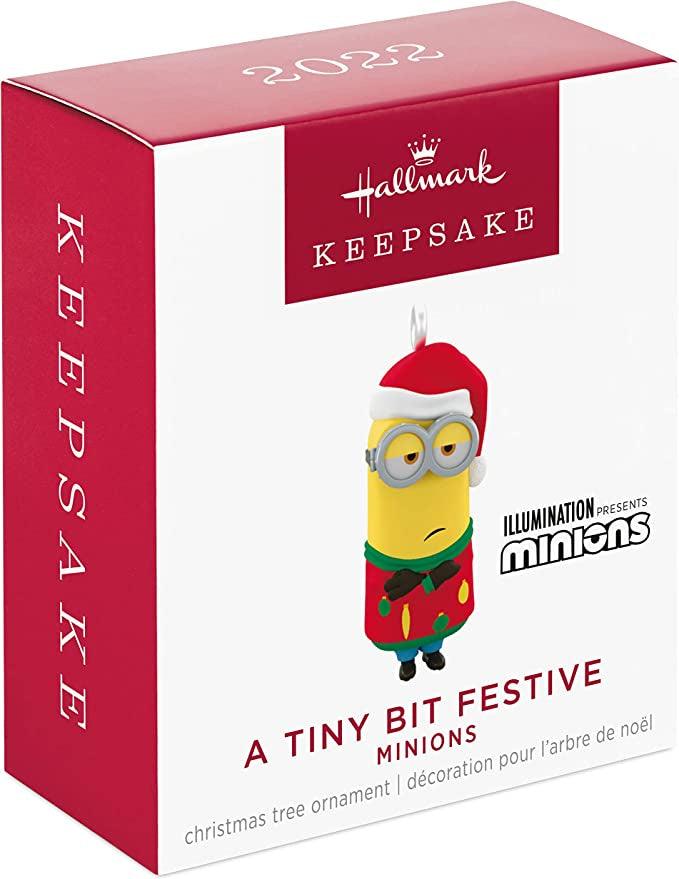 Hallmark Keepsake 1" Miniature Christmas Ornament 2022, Minions: The Rise of Gru, A Tiny Bit Festive Mini Ornament