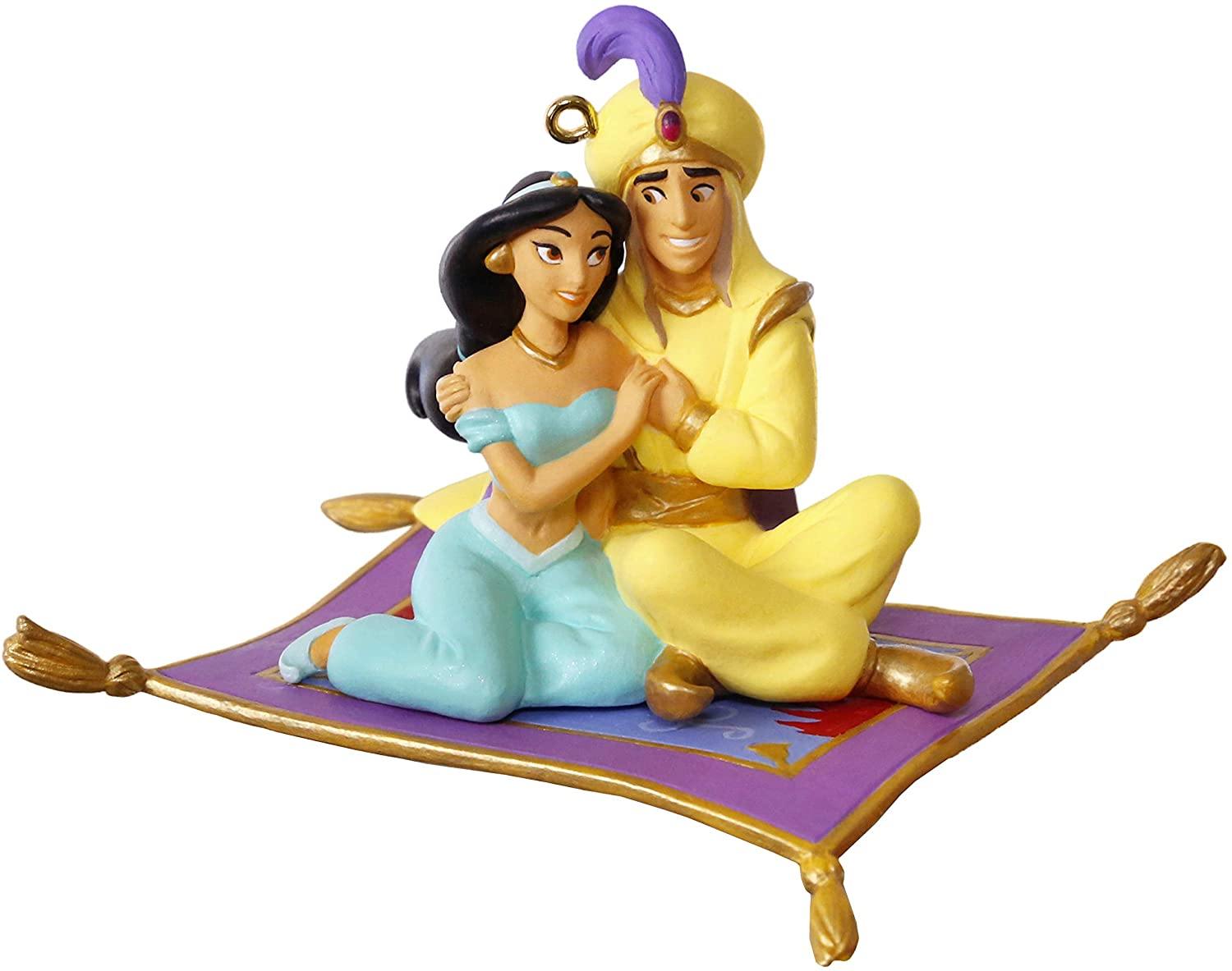 Hallmark Keepsake Christmas Ornament 2019 Year Dated Disney Aladdin and Jasmine A Whole New World, Porcelain NEW IN BOX