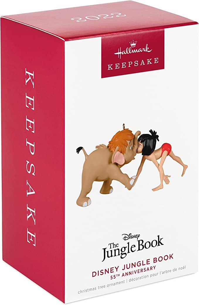 Hallmark Keepsake Christmas Ornament 2022, Disney Jungle Book 55th Anniversary Mowgli and Elephant