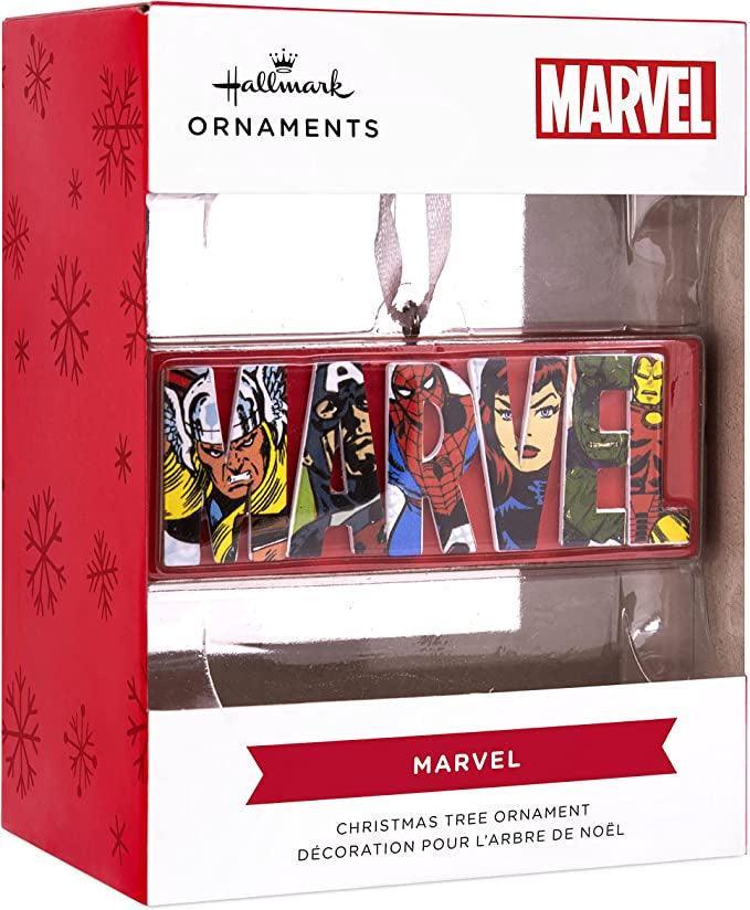 Hallmark Marvel Comics Heroes and Villains Logo Christmas Ornament