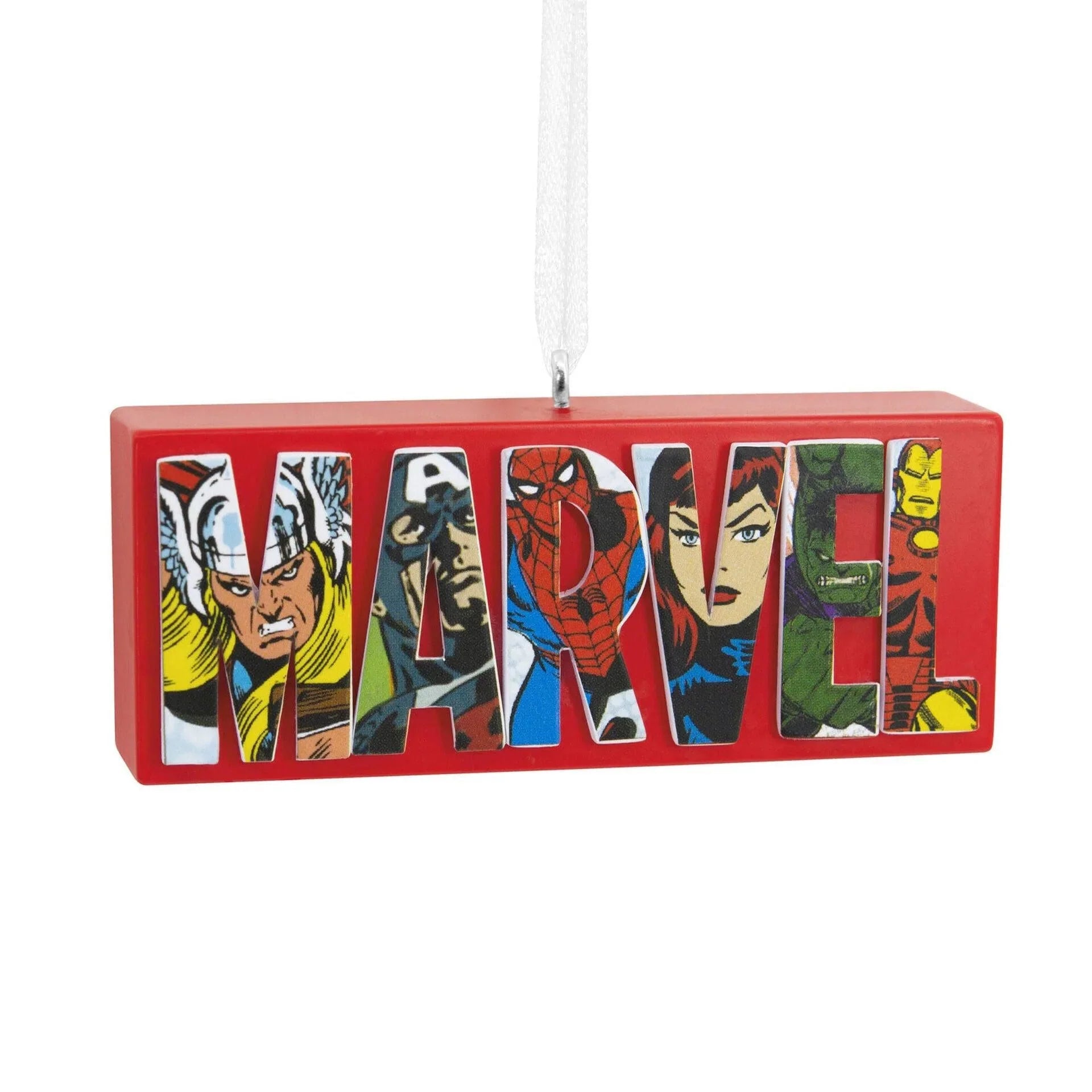Hallmark Marvel Comics Heroes and Villains Logo Christmas Ornament