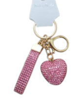 Fashion Heart Crystal Keychain - Pink