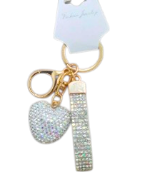 Fashion Heart Crystal Keychain - White