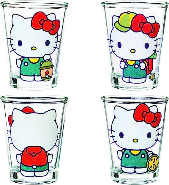 Hello Kitty Camping 4pc. 1.5oz. Mini Glass Set 4x1