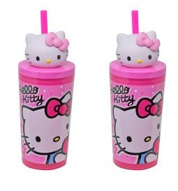 Hello Kitty 12oz Straw Tumbler with Molded Head Topper, 1pc