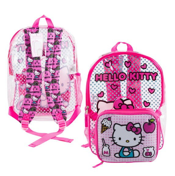 Hello Kitty Clear Backpack with Lunch Bag