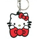 Hello Kitty Red Lasercut Rubber Bag Clip Keychain