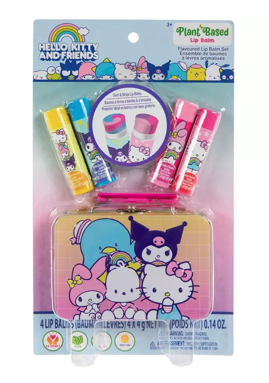 Hello Kitty & Friends 4pk Lip Balm w/ tin on card