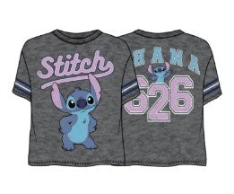 Disney Junior Stitch Athletic Hockey Tee Charcoal Heather