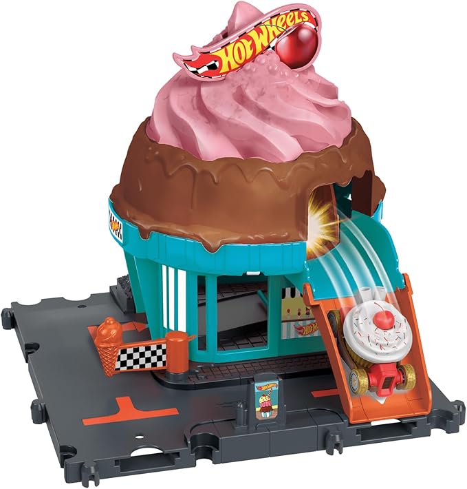 Hot Wheels City Downtown Ice Cream Swirl Play Set