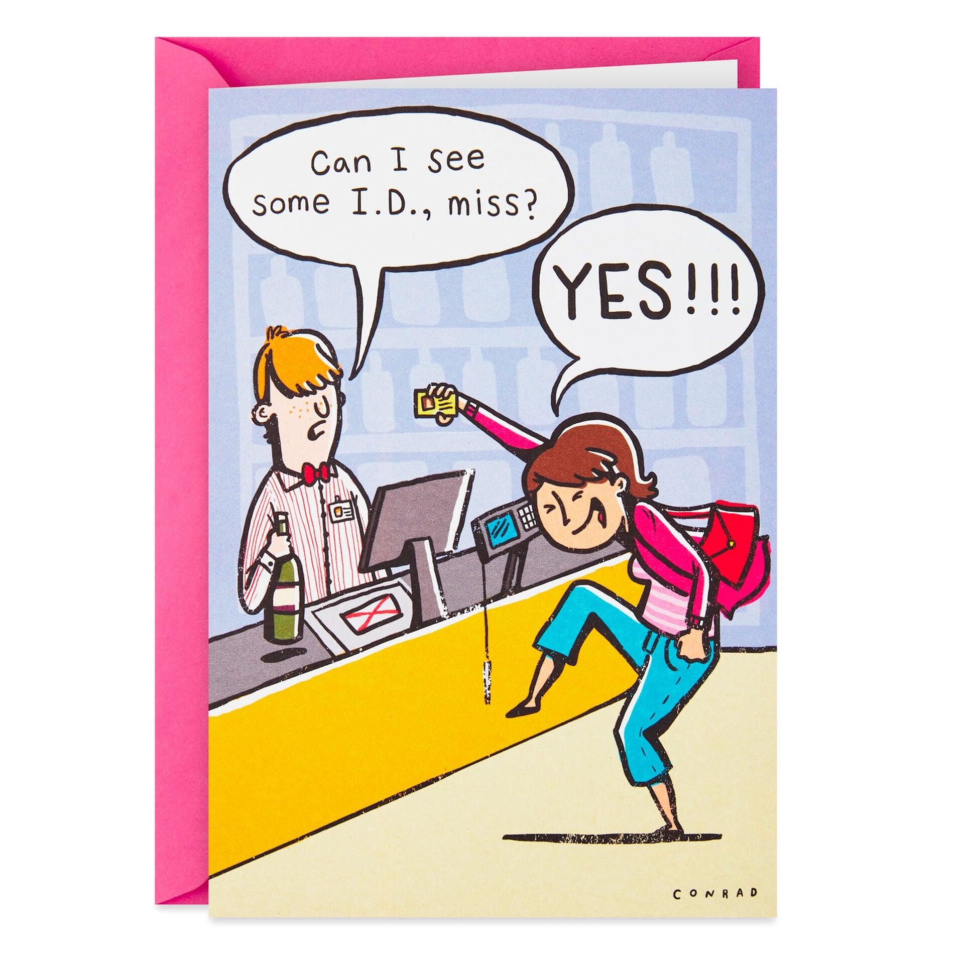 ID Check Funny Birthday Card for Her