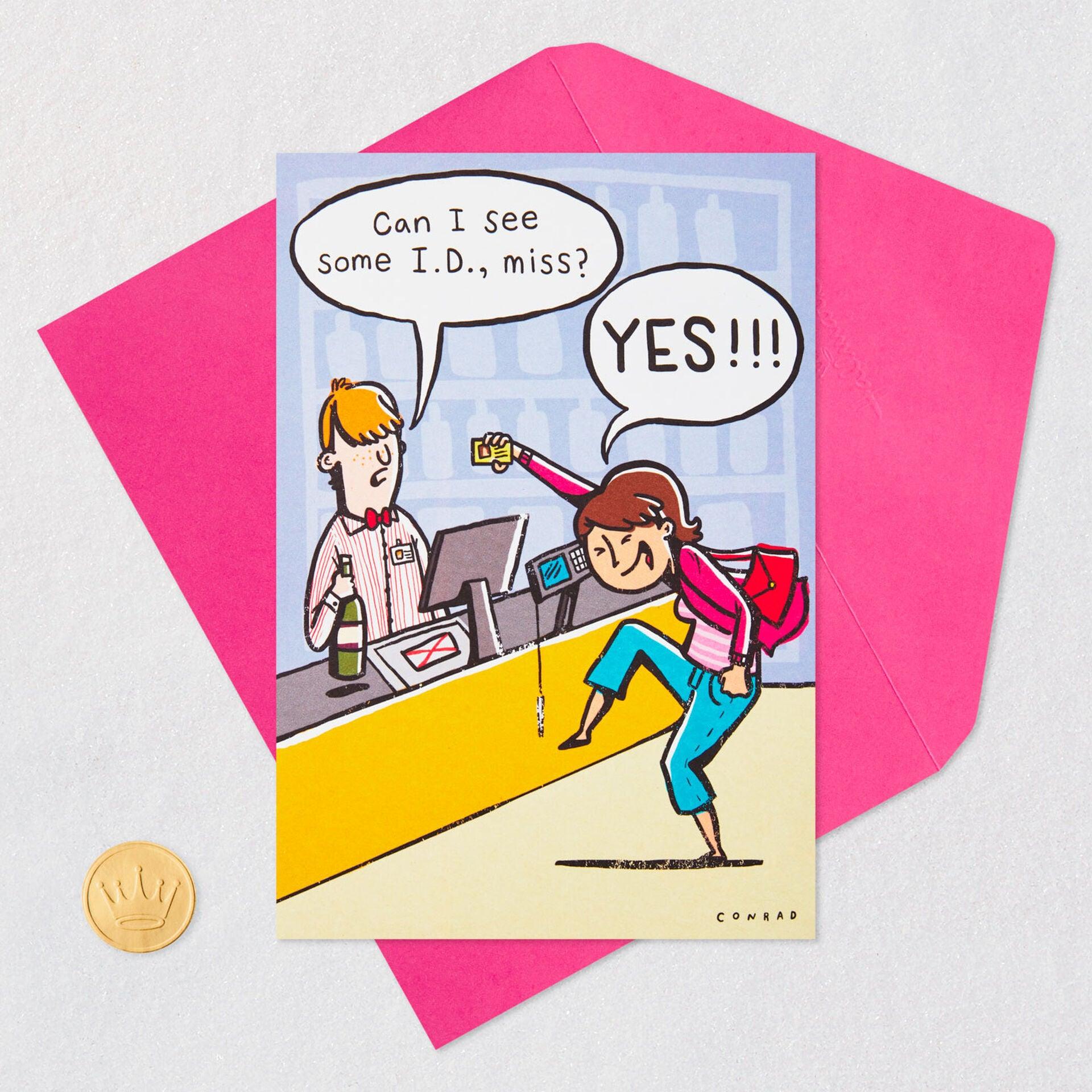 ID Check Funny Birthday Card for Her