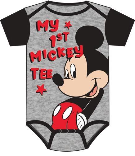 Infant Onesie My First Mickey, Black Gray