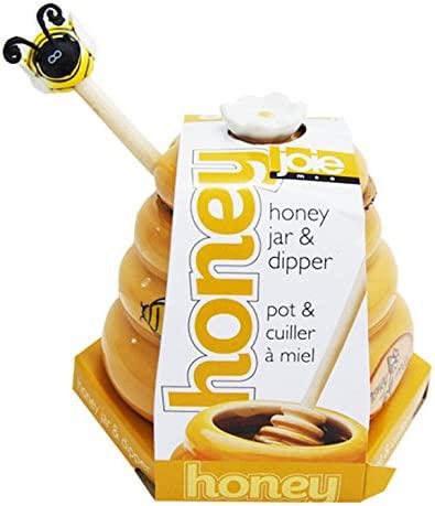 Joie Ceramic Beehive Honey Pot and Wooden Dipper