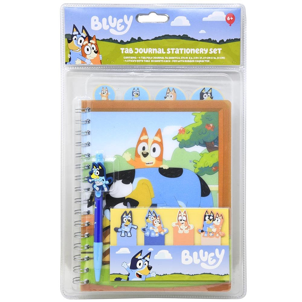 Bluey Tabbed Journal Set in Clamshell with Pen & Sticky Notes