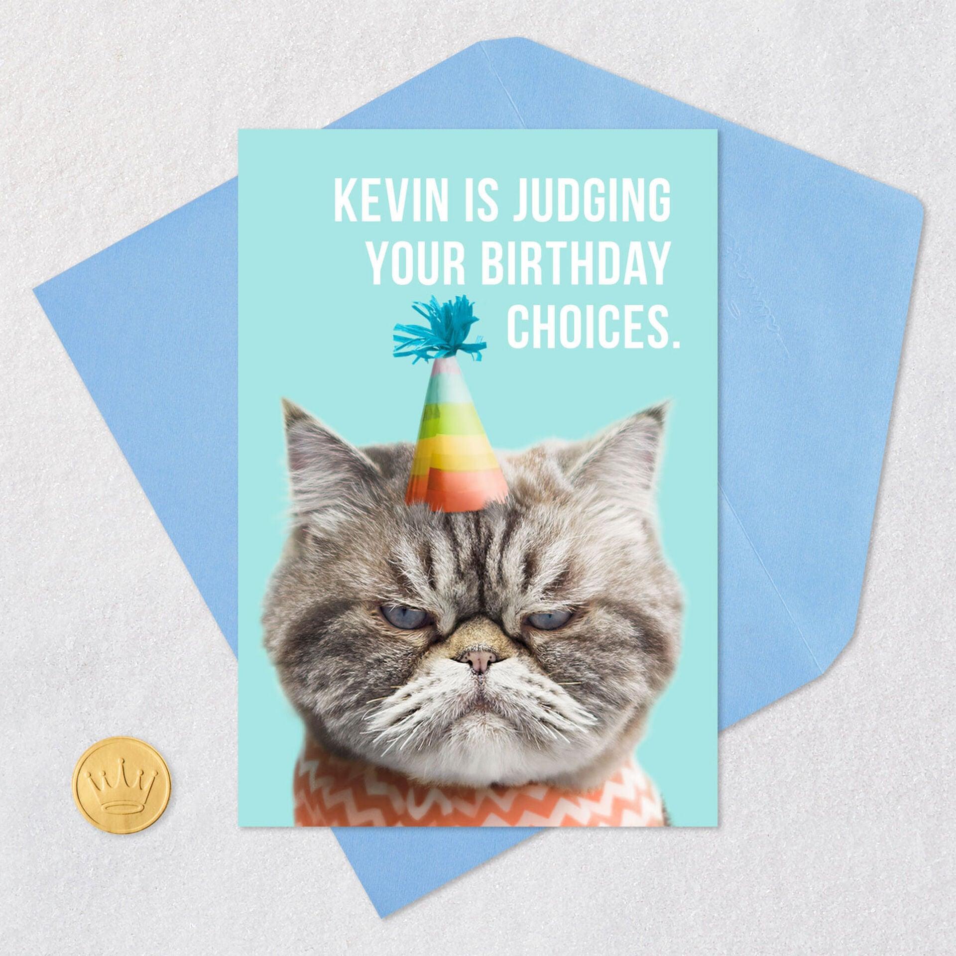 Judgmental Cat Funny Birthday Card