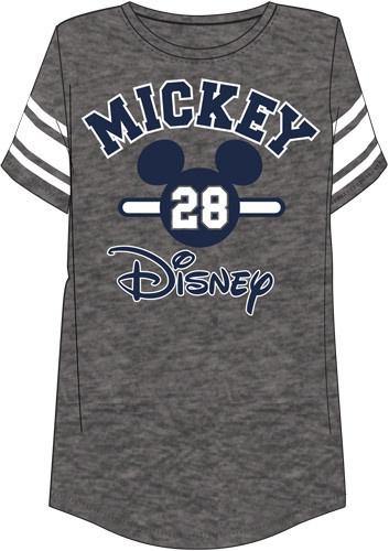 Junior Fashion Football Tee Classic 28 Disney Mickey, Charcoal Gray