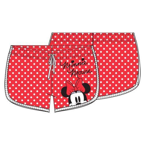 Junior Ladies Minnie Mouse Peeking Short, Red Polka Dot
