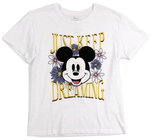 Junior Mickey Just Keep Dreaming Crochet Patch T-Shirt