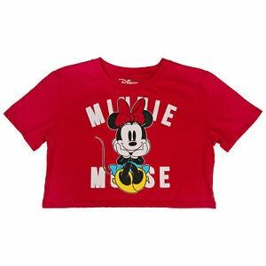 Junior Minnie Mouse Sitting Crop Top, Shirts for Girls, Red