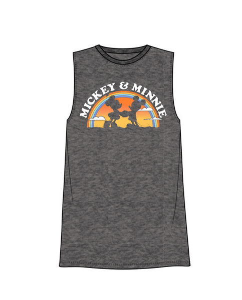 Juniors Disney Mickey Minnie Muscle Tank Top