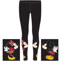 Juniors Mickey and Minnie Mouse Kissing Leggings Stretch Black