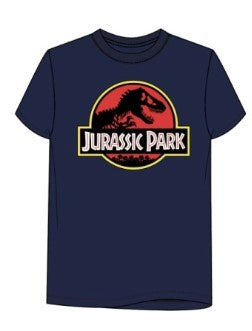 Adult Jurassic Park Logo Navy Tee