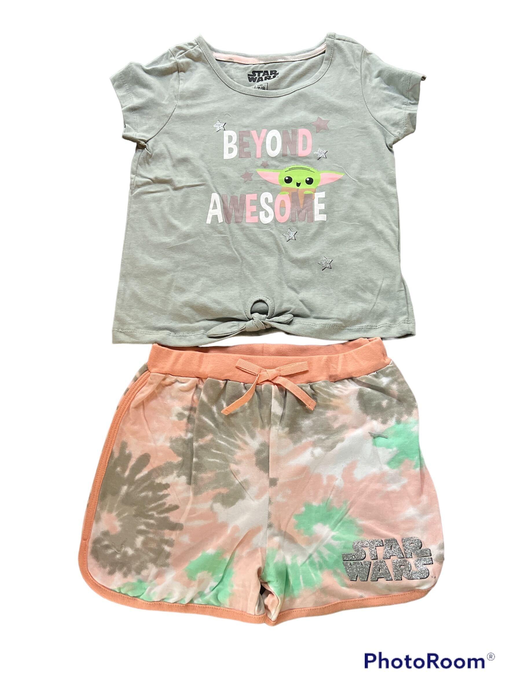 Kids Baby Yoda Beyond Awesome Shirt and Shorts 2Pc Set