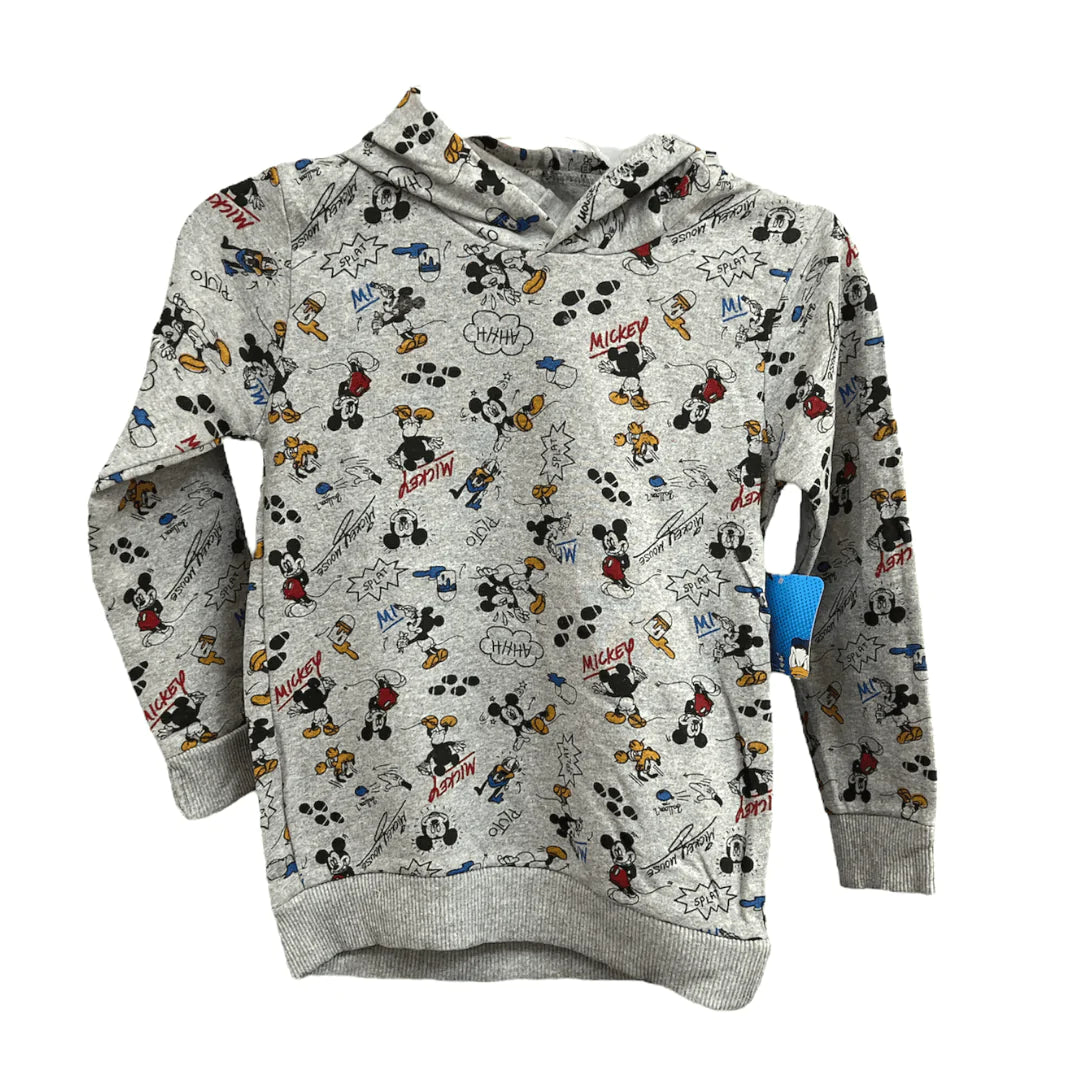 Kids Mickey and Pluto Hooded Sweatshirt Light Grey