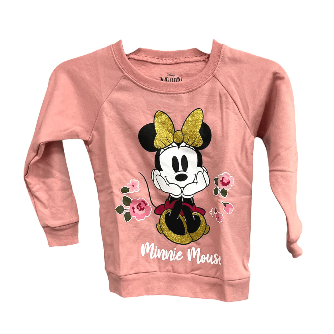 Kids Minnie Mouse Flowers Sweatshirt Pink