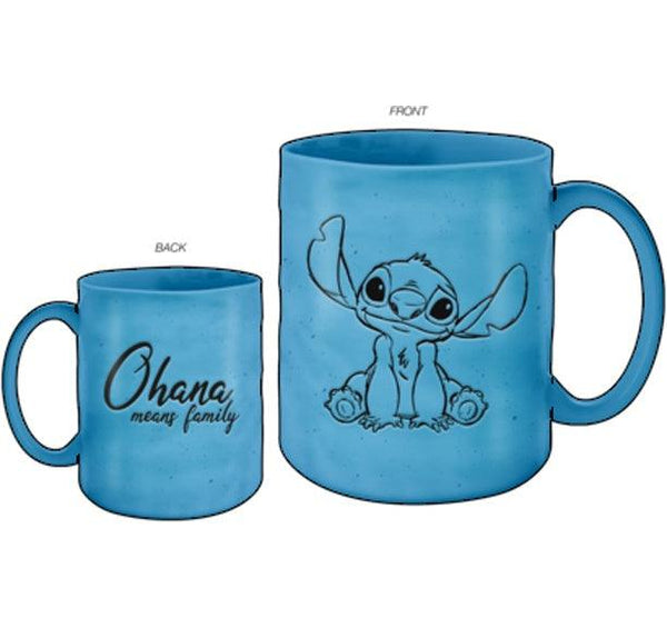 Lilo & Stitch Hearts 14oz Shaped Handle Ceramic Mug